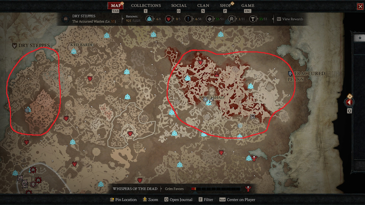 Diablo 4 best places to find Gallowvine highlighted (1)
