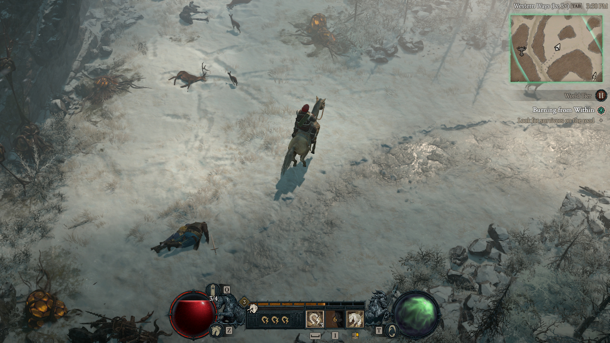 Diablo 4 player riding a mount