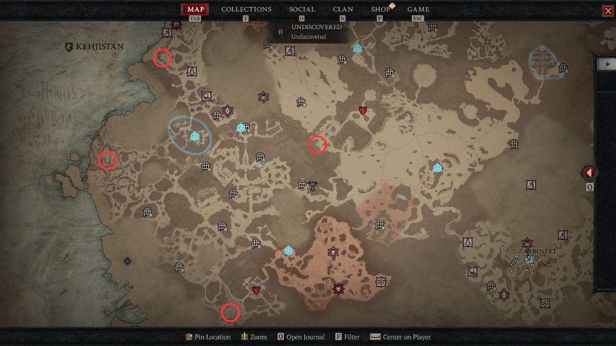 Расположение суперуникальных монстров и награды в Diablo 4 Кеджистан