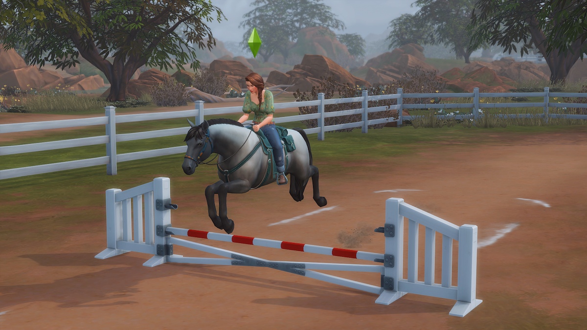 Cómo entrenar caballos en Los Sims 4 Horse Ranch Jumping