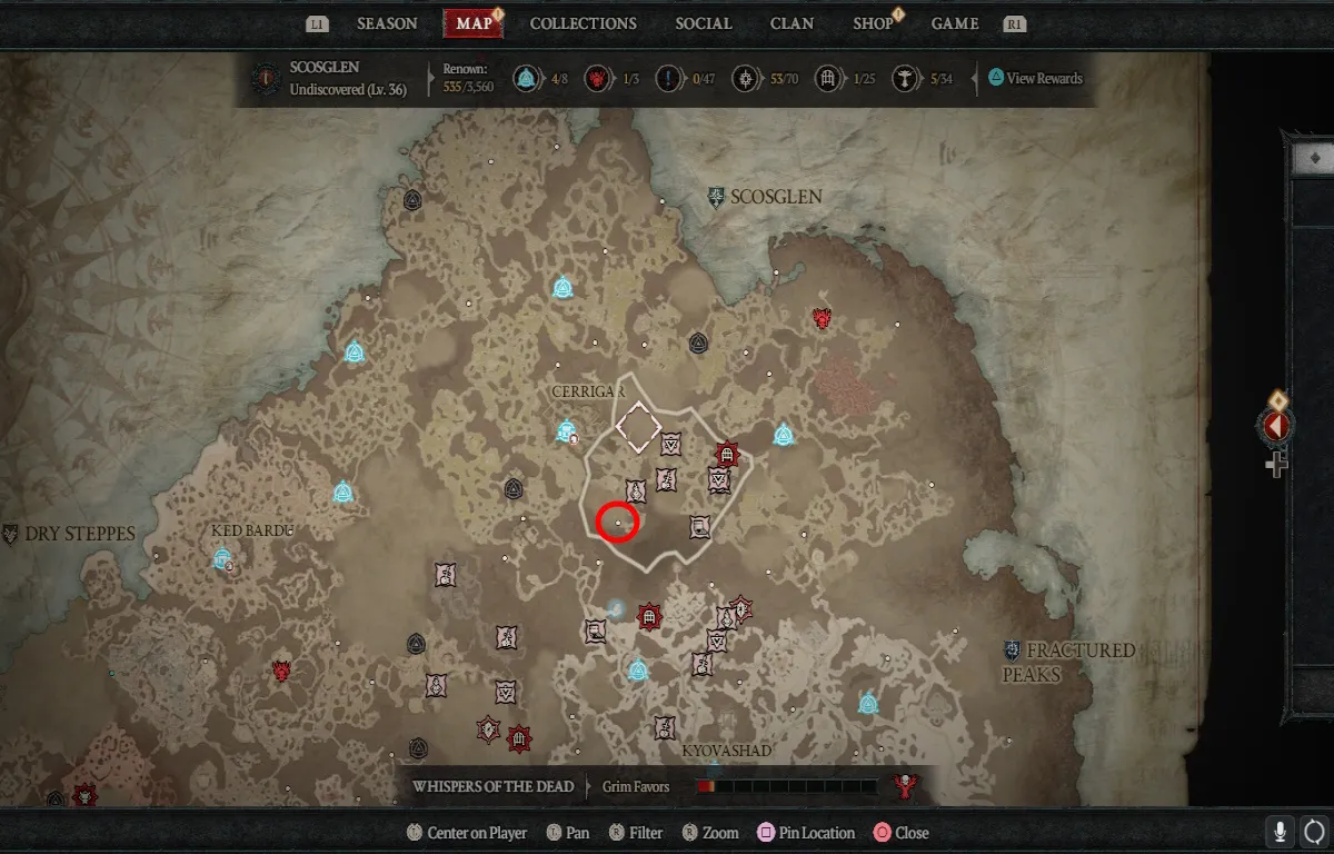Where to find Sarat's lair in Diablo 4