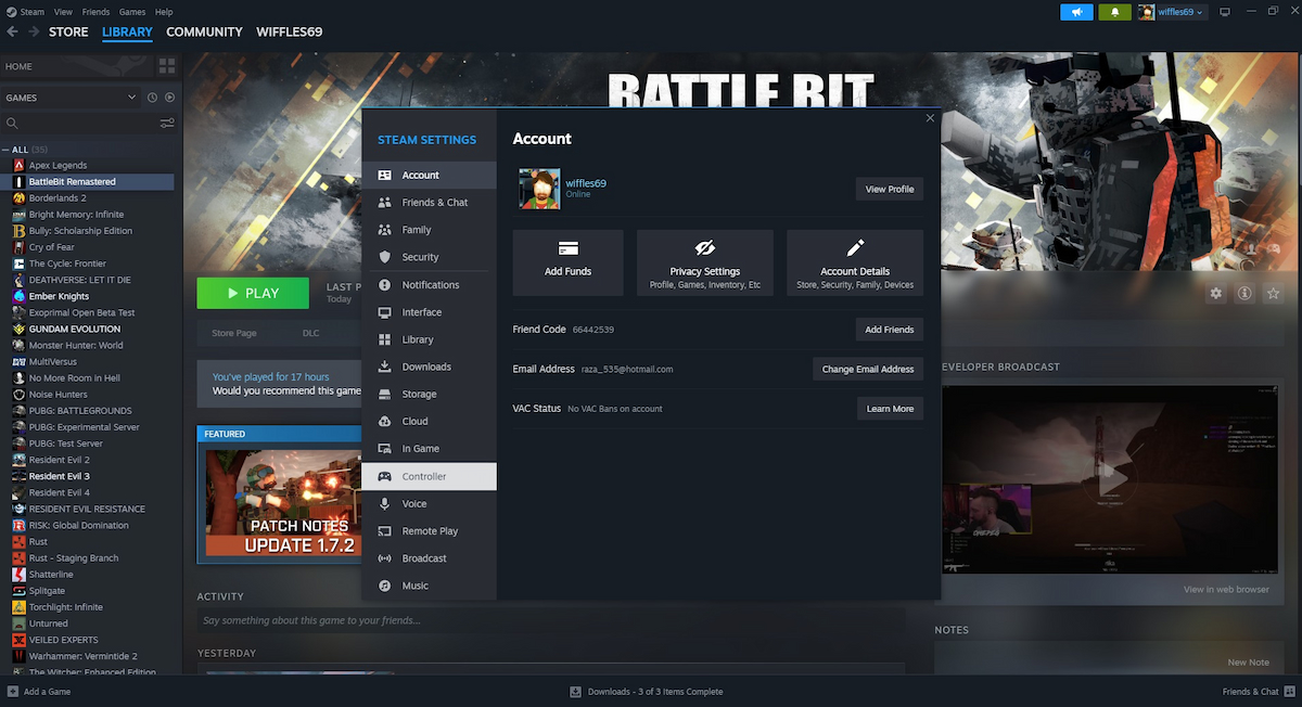 Steam with controller highlighted(1)