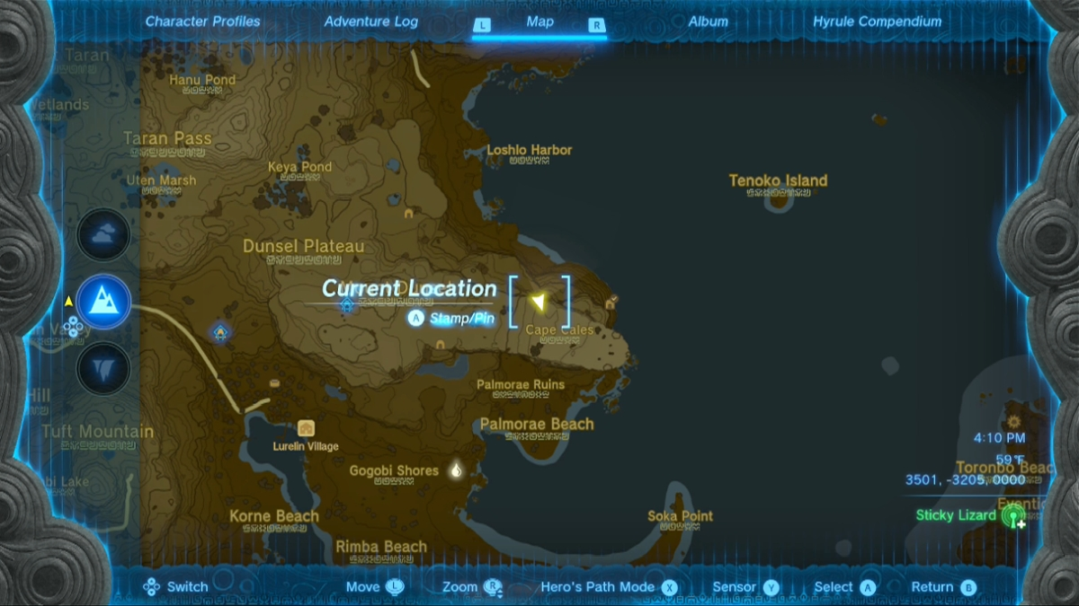 Totk Cape Cales Cliff Base Cave Location Map