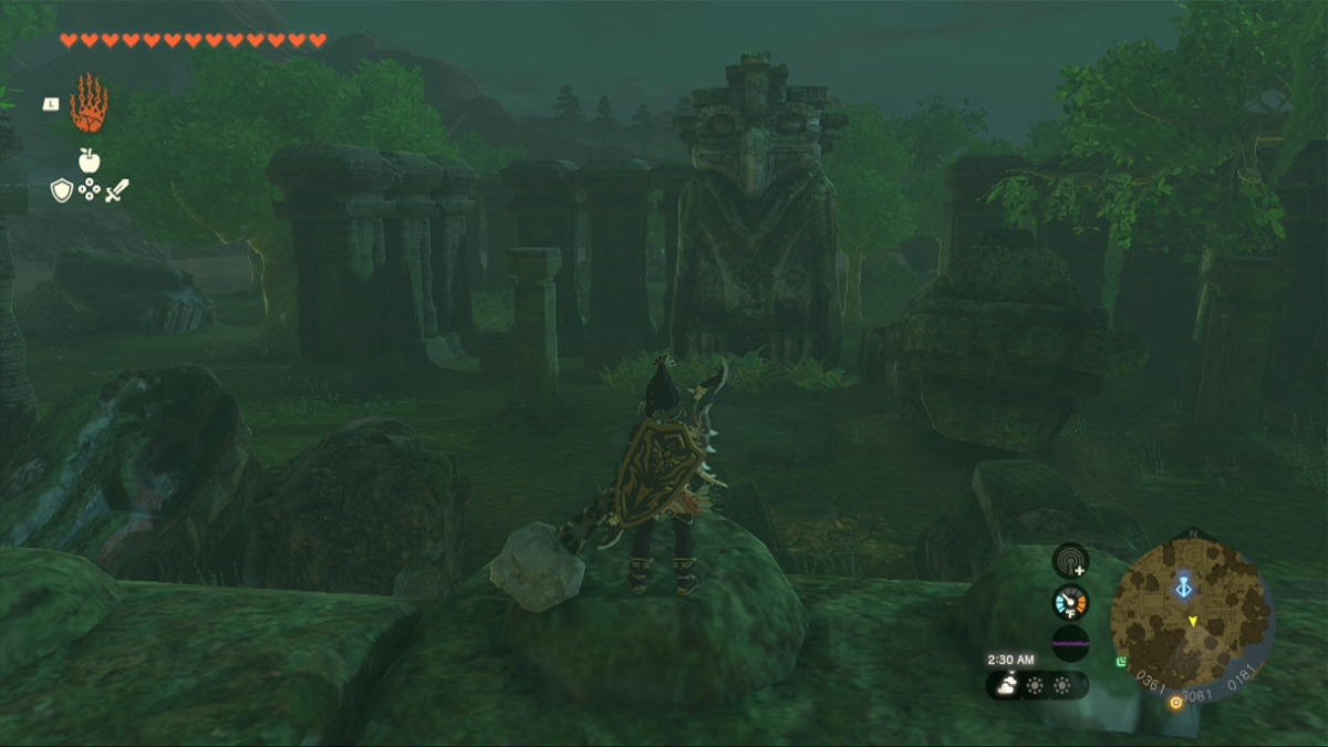 Totk Owl Protected By Dragons Statue Viewed From Top Of Wall