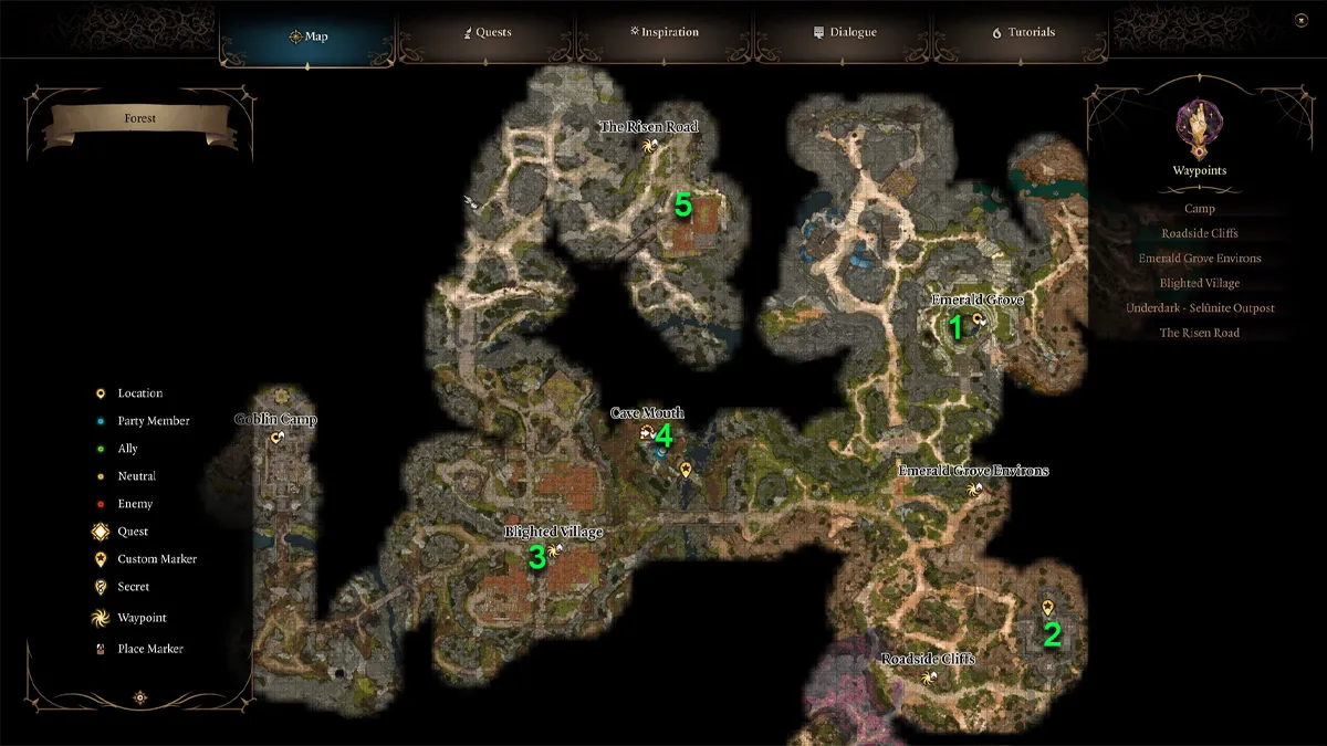 Baldur's Gate 3 Starting Map 2