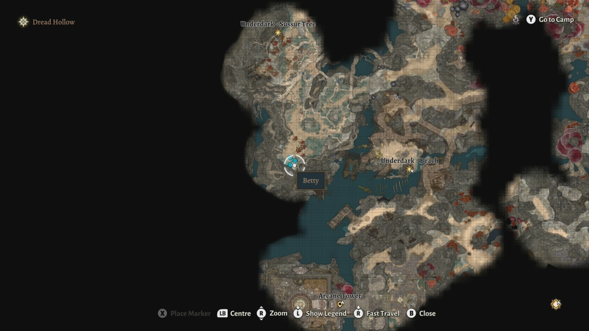Карта расположения Baldurs Gate 3 Dread Hollow