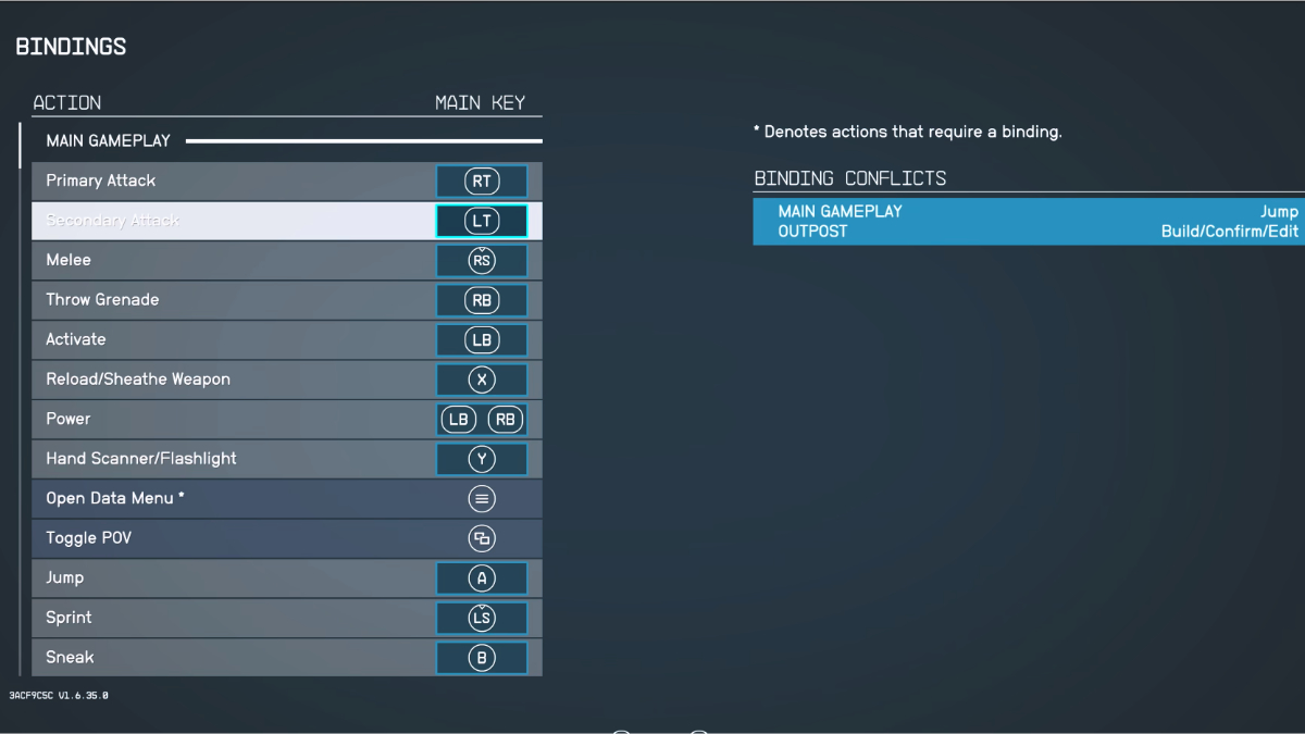 Starfield Best Controller Settings Look Sensitivity Aiming Button Layout Bindings Xbox