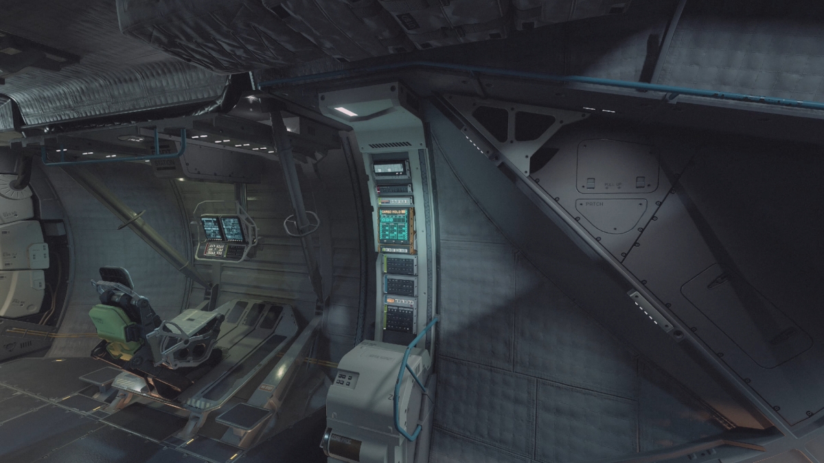Starfield Closeup Of Cargo Hold Panel Aboard Frontier