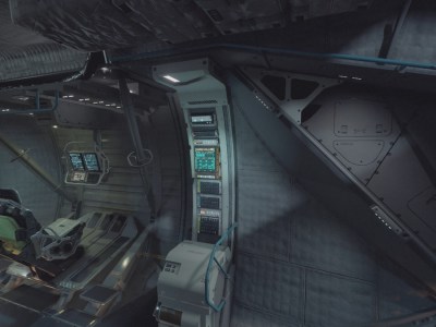 Starfield Closeup Of Cargo Hold Panel Aboard Frontier