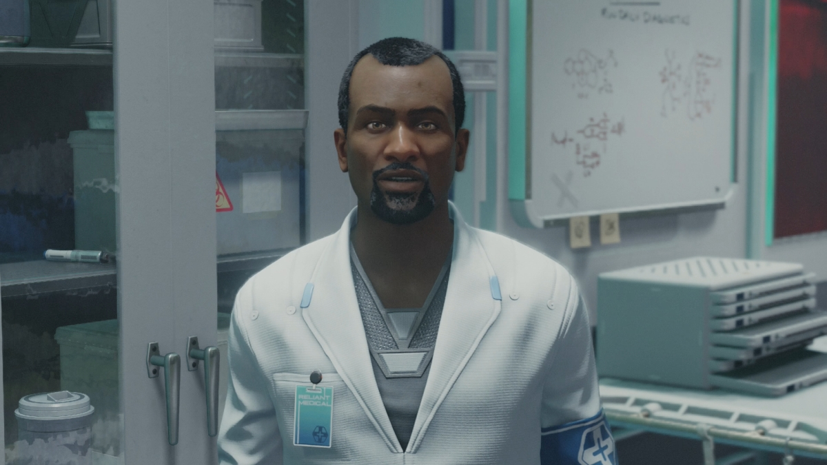 Starfield Doctor Manning Sells Medical Supplies In Neon