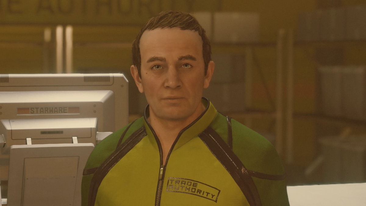 Starfield Trade Authority Manager Closeup