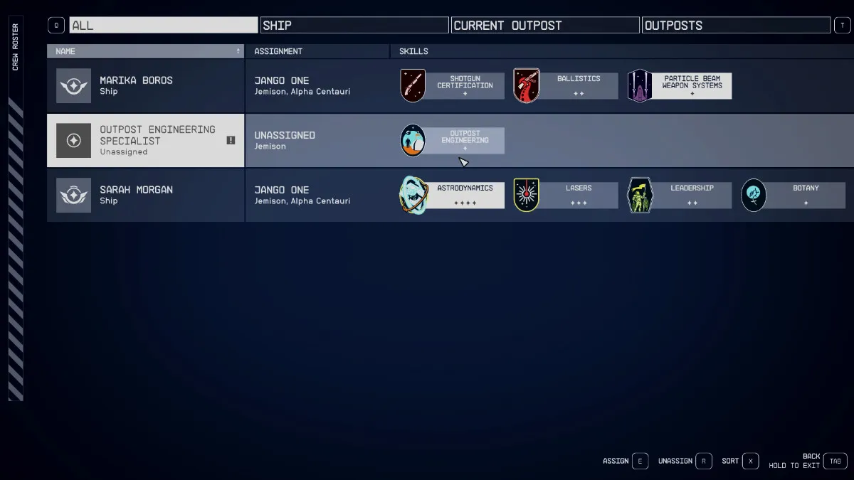 Starfield What Do Companion Skills Do How To Use Ships Crew Outpost Assignments