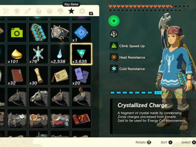 Tears Of The Kingdom Crystallized Charges Inventory Screen