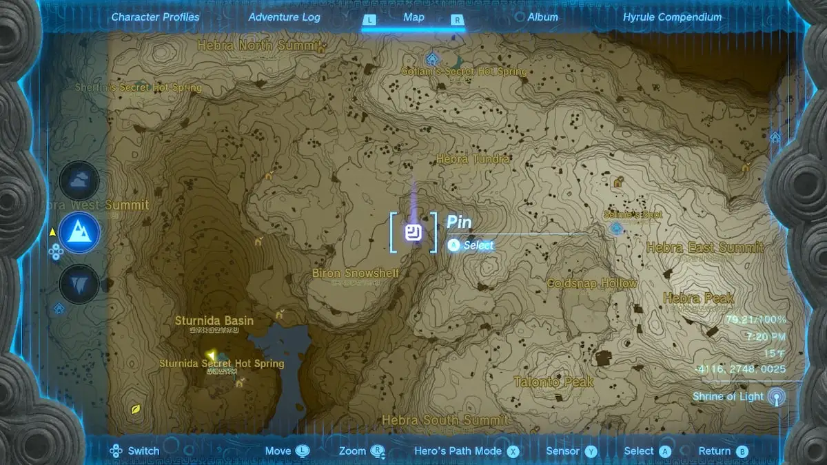 Tears Of The Kingdom Shield Surfing Advanced Cave Pin Map