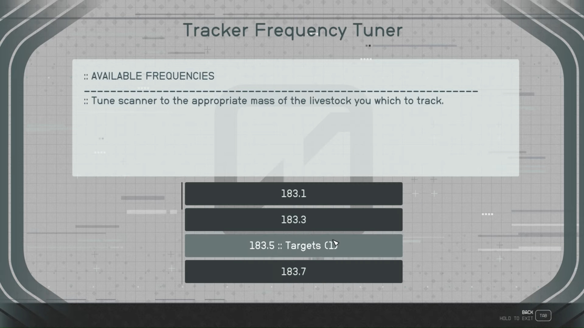 183.5 Tuner Frequency Starfield