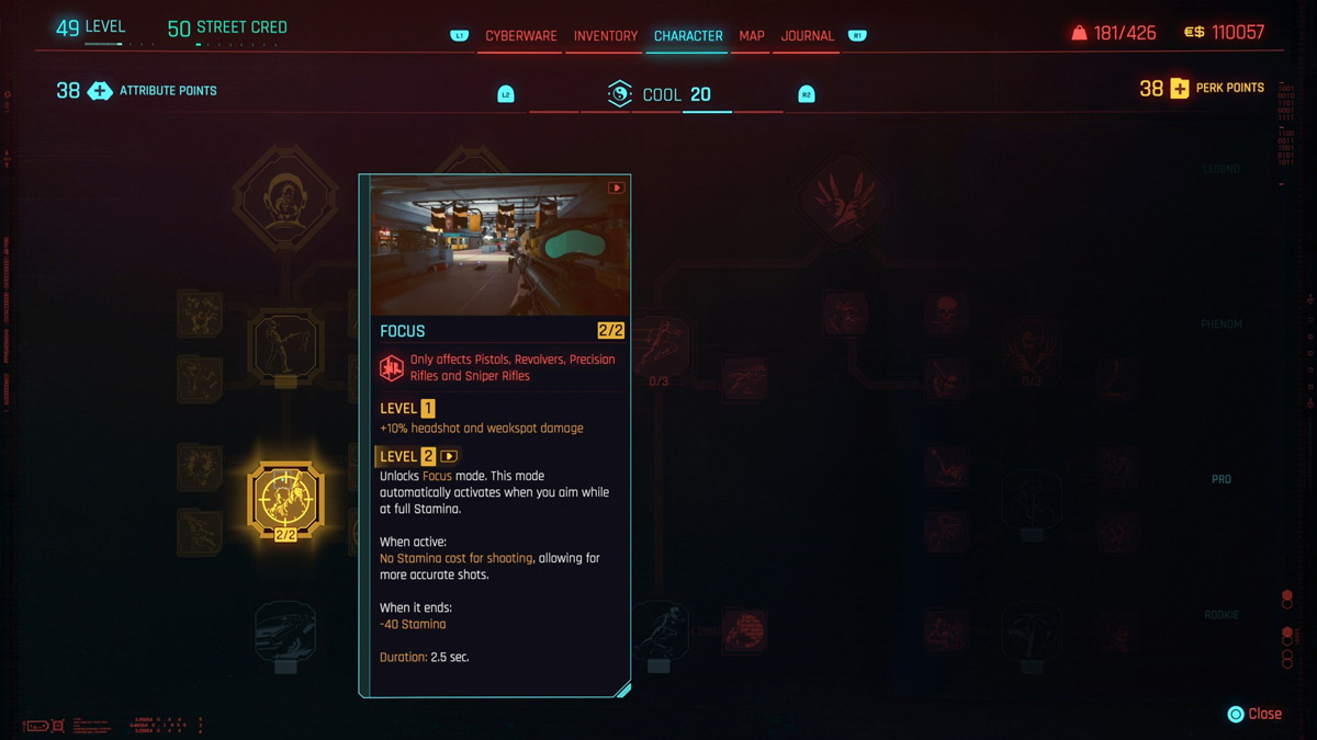 Cyberpunk 2077 Best Perks for Handguns
