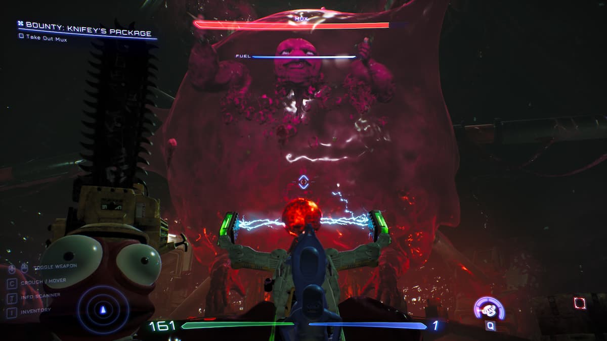 Mux и ее руки высоко на ноже