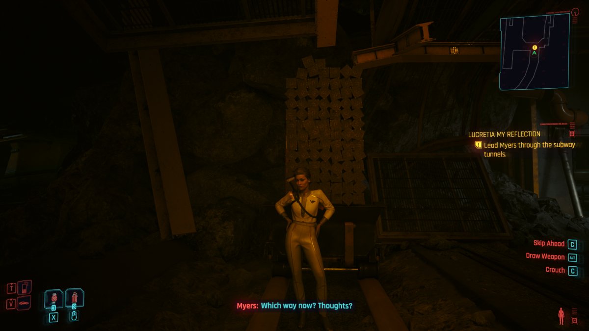 Which way to go in the tunnels in Cyberpunk 2077