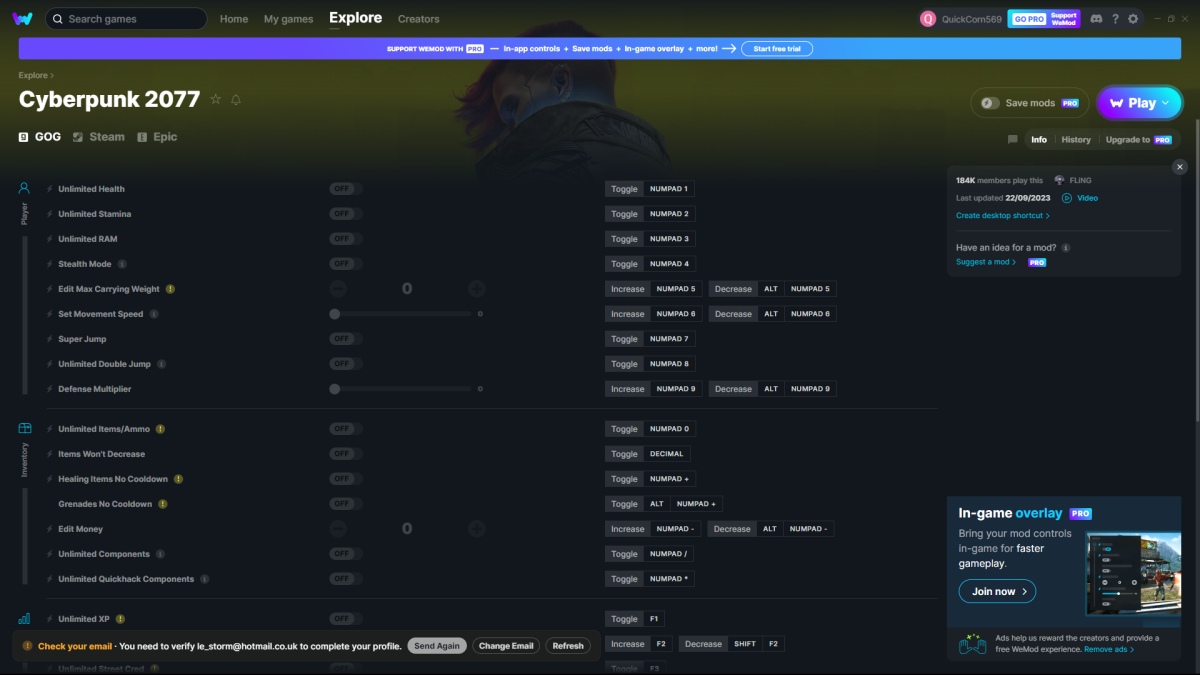 How to download Trainer to access Cyberpunk 2077 mods and cheats