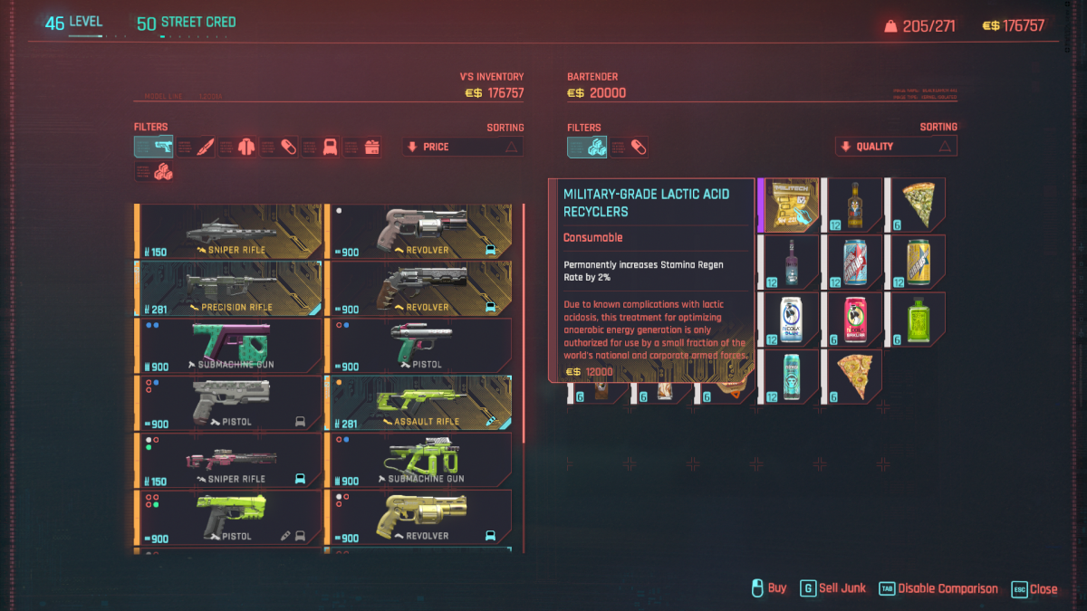 Все постоянные места усиления в Cyberpunk 2077.