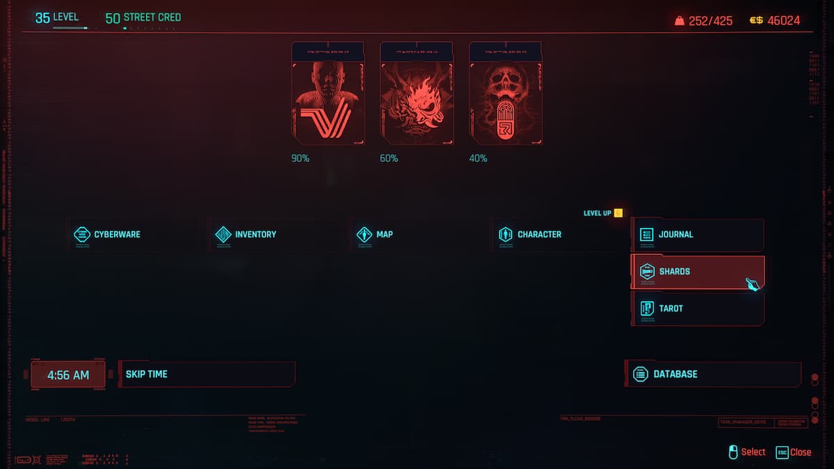 How to read shards in Cyberpunk 2077