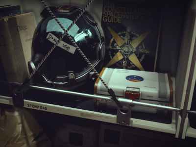 Starfield Shelf With Helmet And Luncbox And Guide