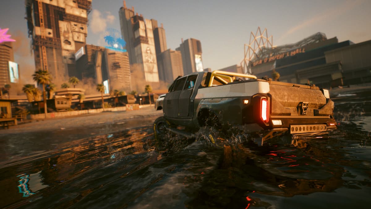 Cyberpunk 2077 Car Driving In Water(1)