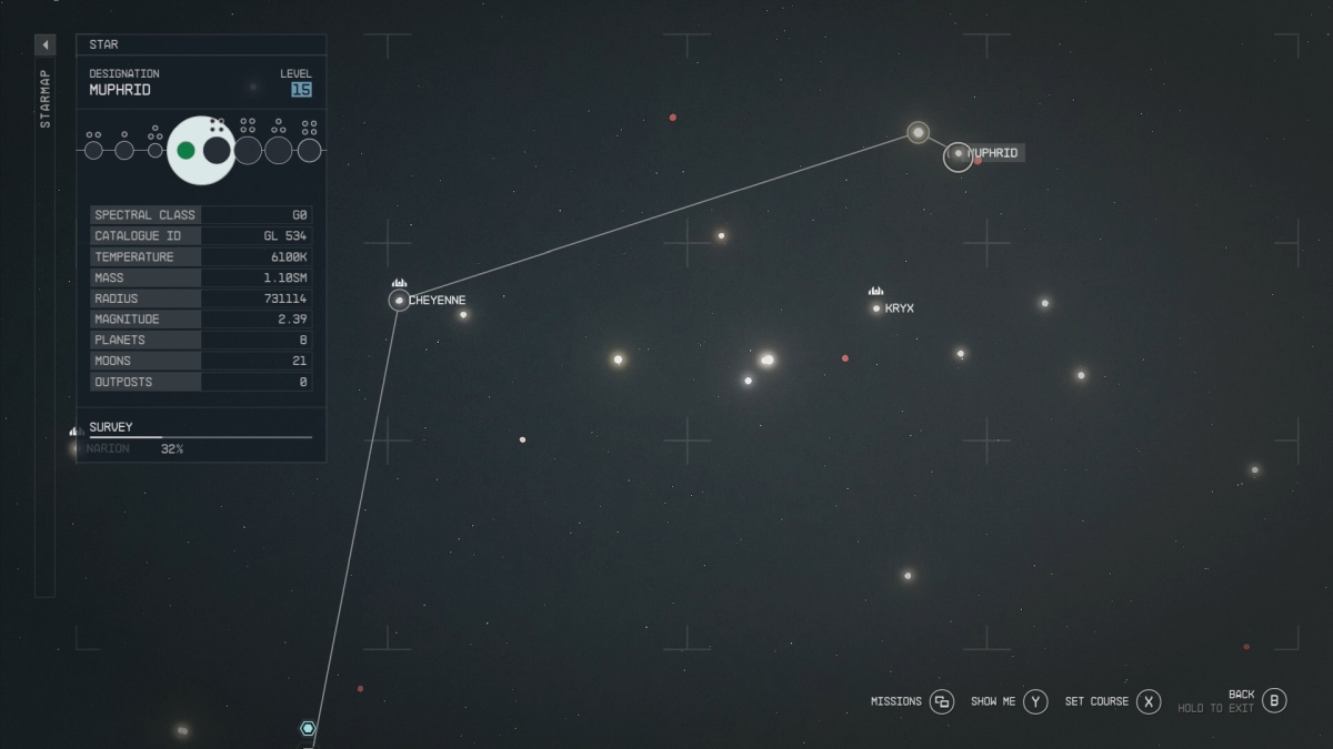 Starfield Muphrid System Location On Starmap