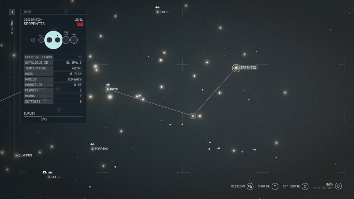 Starfield Serpentis Location On Starmap