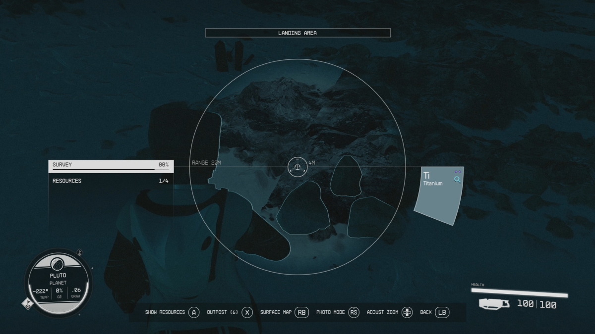 Starfield Titanium Scan On Pluto