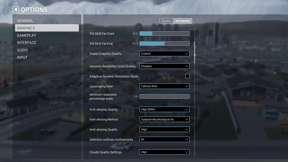 Advanced Graphics Settings In Cities Skyline 2