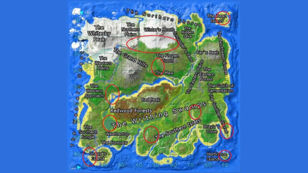 Ark Survival Ascended The Island Карта всех локаций единорогов