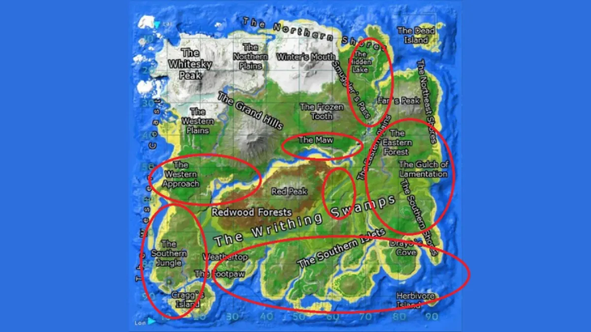 Ark Survival Ascend The Island Карта Расположение Паразавров