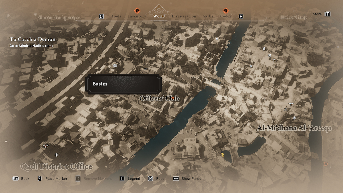 Расположение клуба офицеров Assassin's Creed Mirage