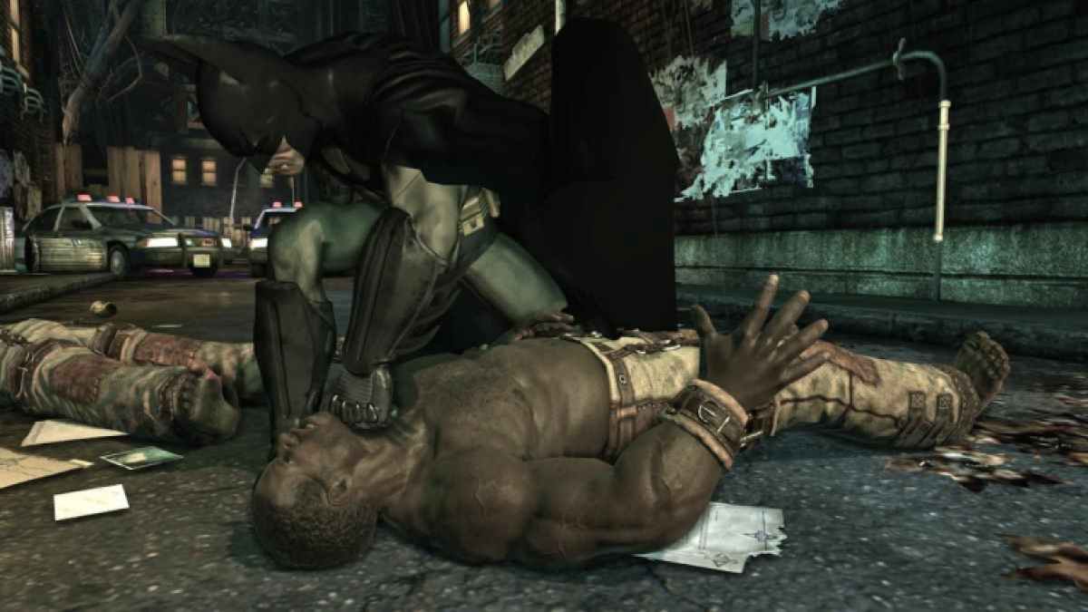 Batman Arkham Asylum Punching Criminal Near Downed Criminal