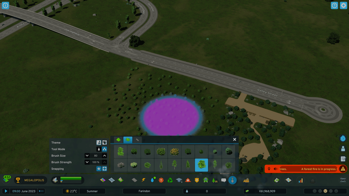 Инструмент для посадки деревьев Cities Skylines II