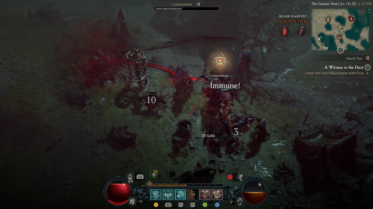 Diablo 4 Season 2 Место сбора урожая крови Действия Награды врагов