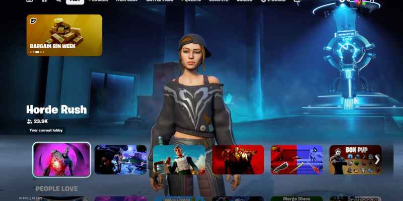 Новый пользовательский интерфейс Fortnite с разными режимами