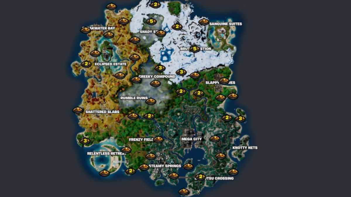 Fortnite World Map Campfires