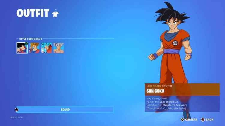 Goku Skin In Fortnite With Styles