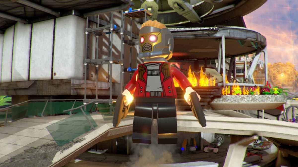 Lego Marvel Super Heroes 2 Star Lord Flying Through Roof