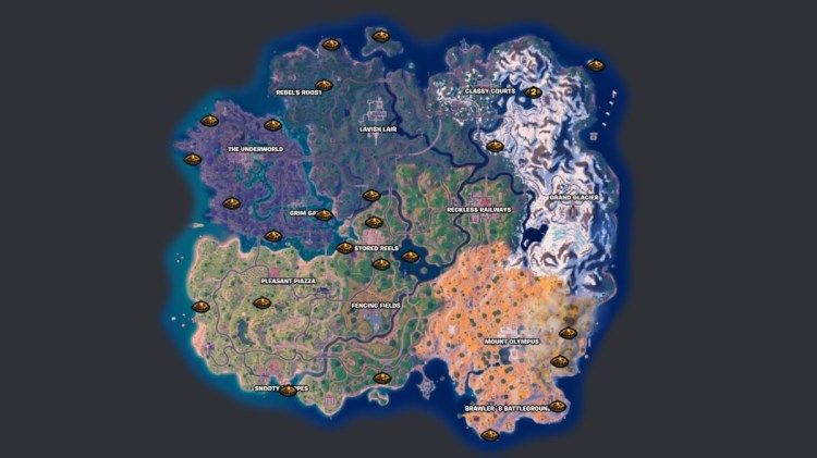 Map Of All Campfire Locations In Fortnite Chapter Five Season Two