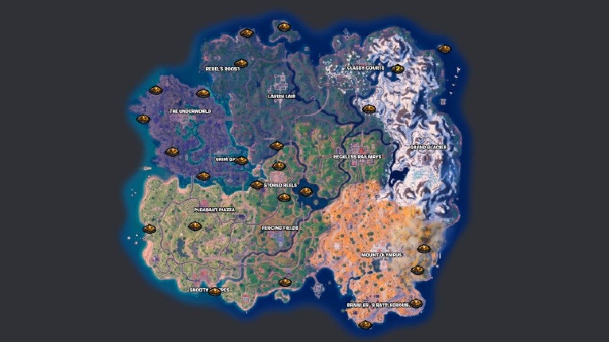 Map Of All Campfire Locations In Fortnite Chapter Five Season Two