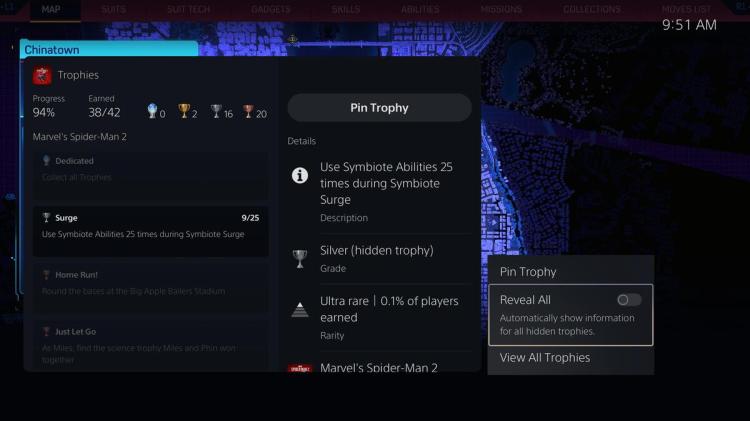 All trophies in Spider-Man 2 for PS5, including hidden trophies