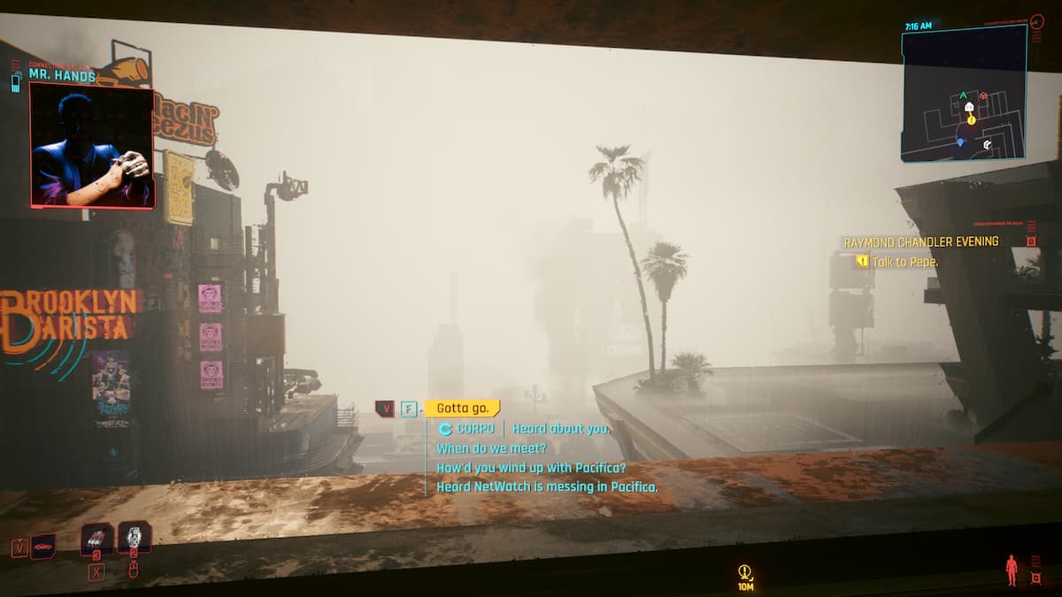 Why does Mr. Hands sound and act different in Cyberpunk 2077 Phantom