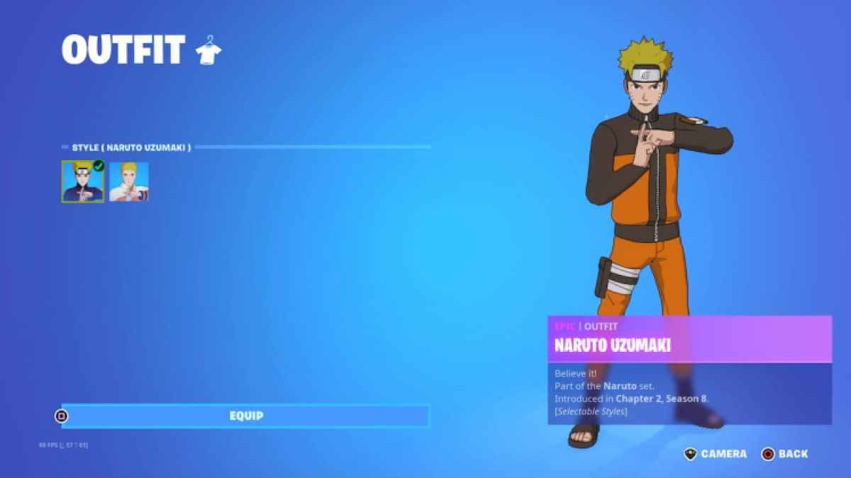 Naruto Skin In Fortnite With Styles