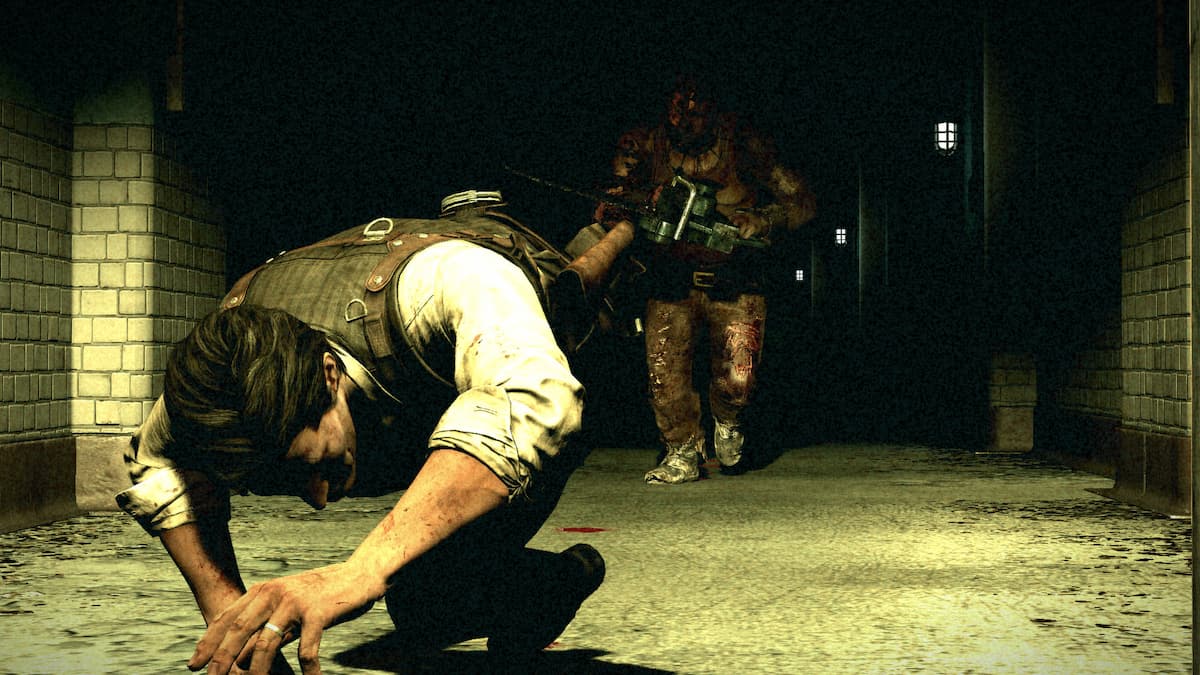 The Evil Within Player Crawling Away From Enemy