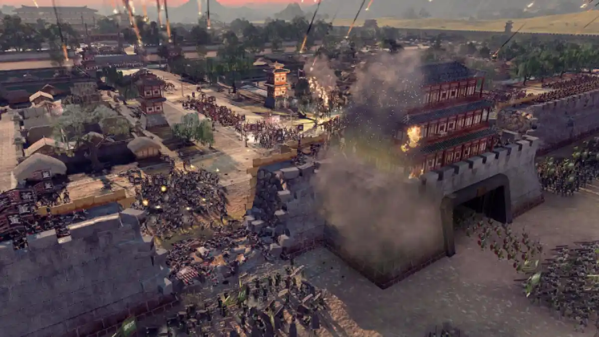 Total War Three Kingdoms Buildings Blowing Up And Getting Stormed