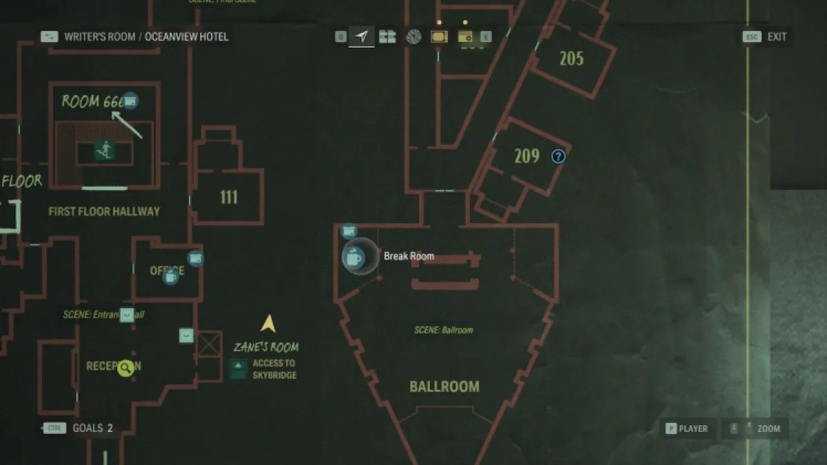 Alan Wake 2 Where To Find Room 101 Key In Oceanview Hotel Map