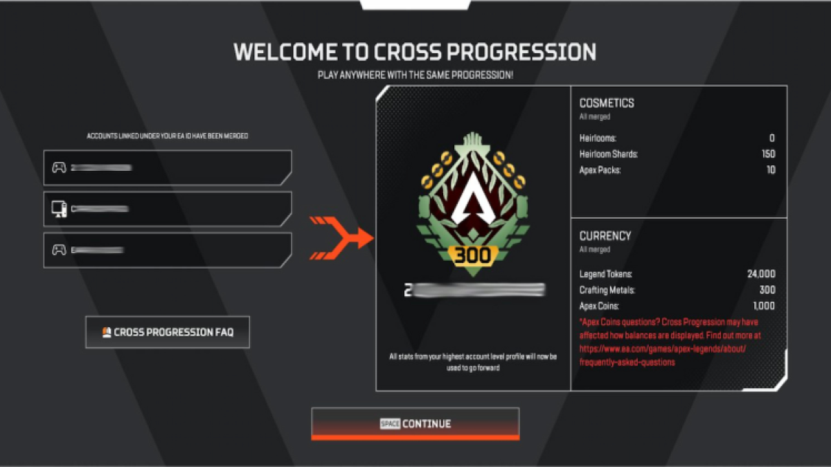 Apex Legends How To Merge Accounts For Cross Progression Migration